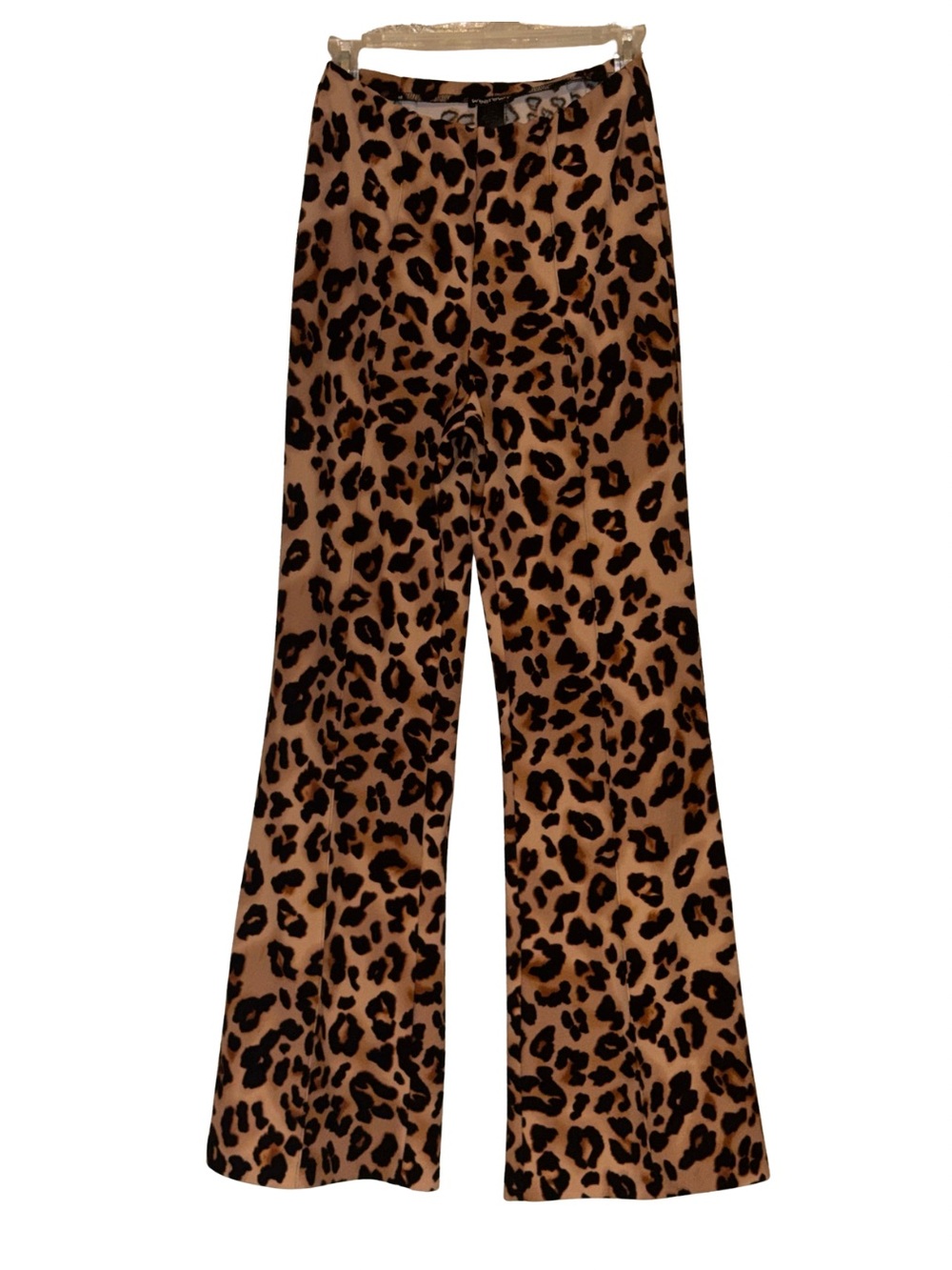 Women’s Leopard Print Stretch Wide-Leg Pants - Brown/Black